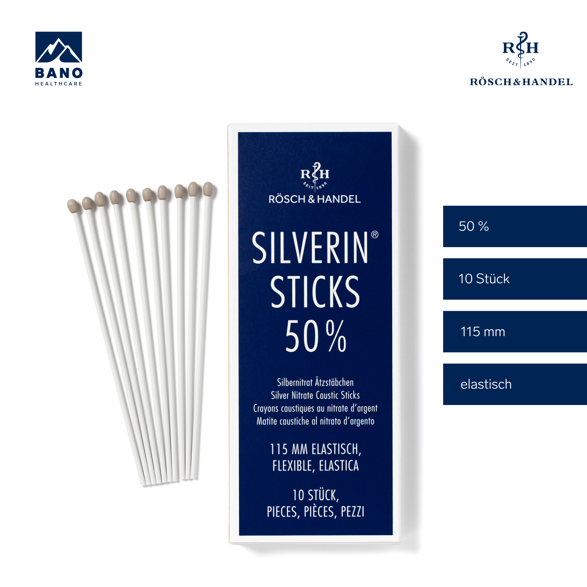 SILVERIN STICKS 50% with silver nitrate